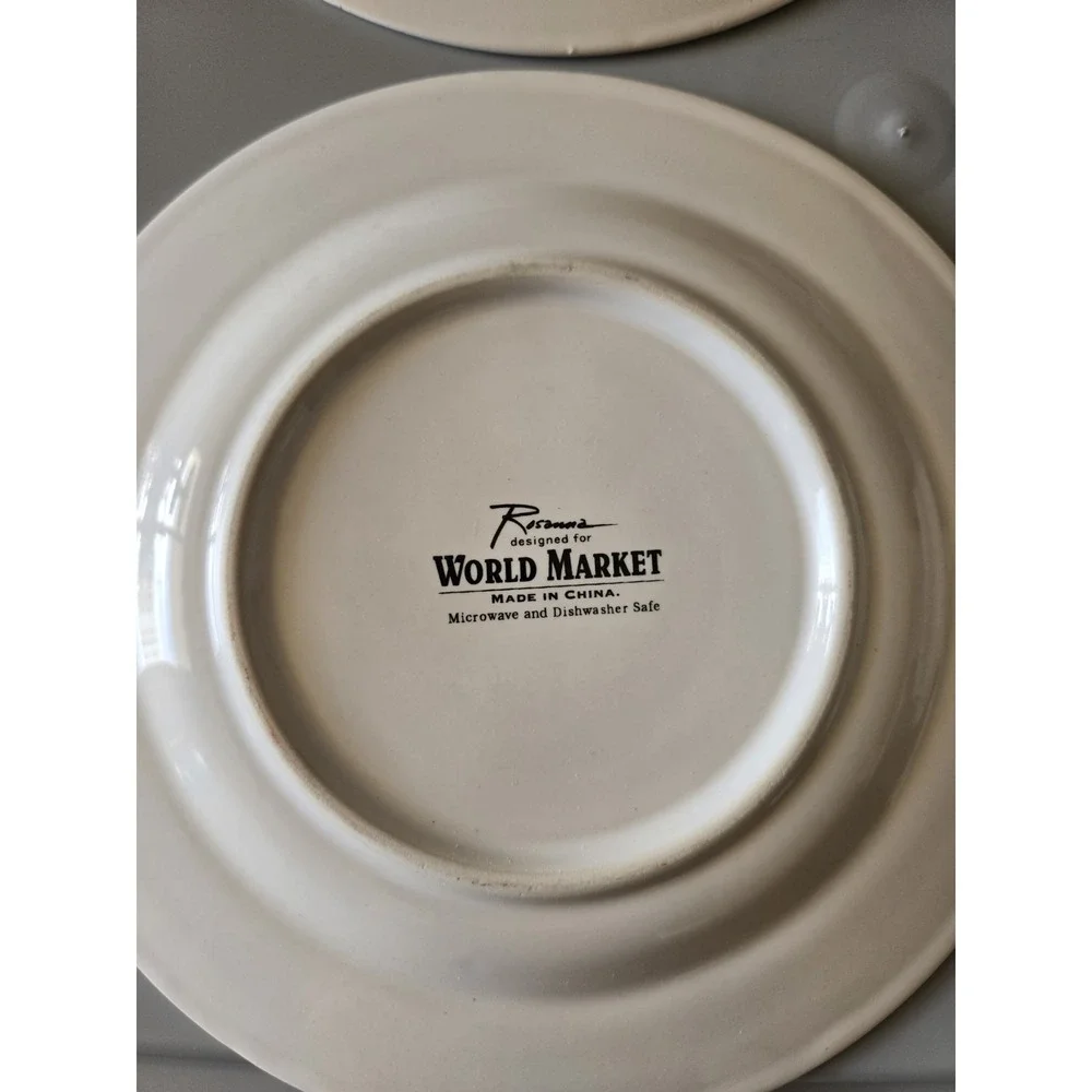 Rosanna For World Market Paris‎ Salad Plates Set 4 Eiffel Tower French Script